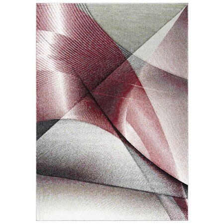 Safavieh Modern Hollywood Area Round RugGrey & Red 6 ft.7 in. x 6 ft.7 in. HLW715Q-7R